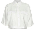 Kimono Sleeve Shirt White Linen
