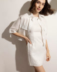 Kimono Sleeve Shirt White Linen