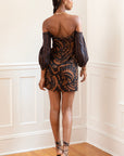 Clementine Dress - Tribal Tan Black in Lightweight Linen