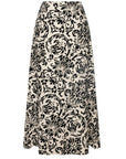 Olivia Skirt in Black Damask Linen