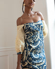 Clementine Dress - Tribal Tan Black in Lightweight Linen