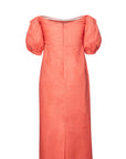 Eliza dress Bright Coral Linen