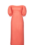 Eliza dress Bright Coral Linen