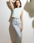 Nicolas Top in Mint Linen