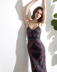 Laura Dress Kilim Linen Black