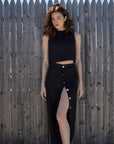 Nicolas Skirt in Black Linen