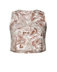 Nicolas Top White Paisley Linen