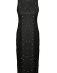 Charlie Dress Black White Dot Linen