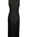 Charlie Dress Black White Dot Linen