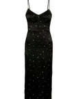 Laura Dress Black Dot Stretch Silk