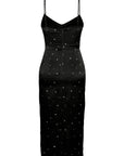 Laura Dress Black Dot Stretch Silk