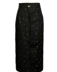 Nicolas Skirt Black White Dot Linen