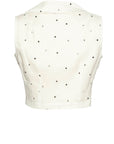 Céline Top in White Polka Dot Linen