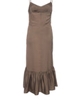 Laura dress - Dusty Brown Stretch Silk