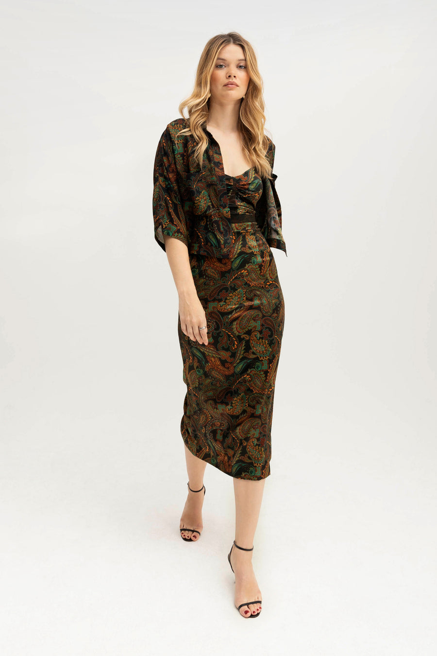 Laura Slip Dress is Dark Paisley