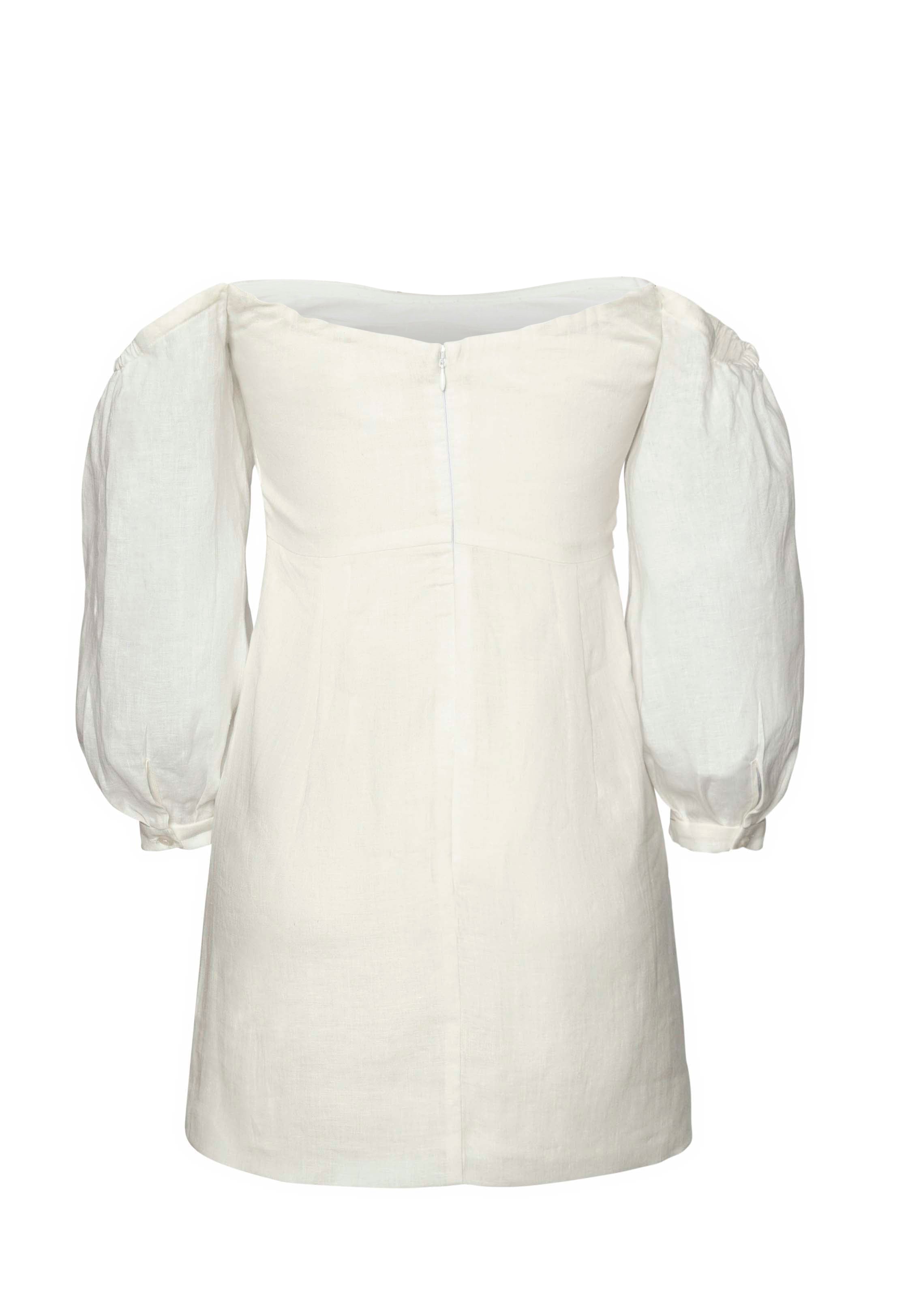 Clementine Dress White Linen