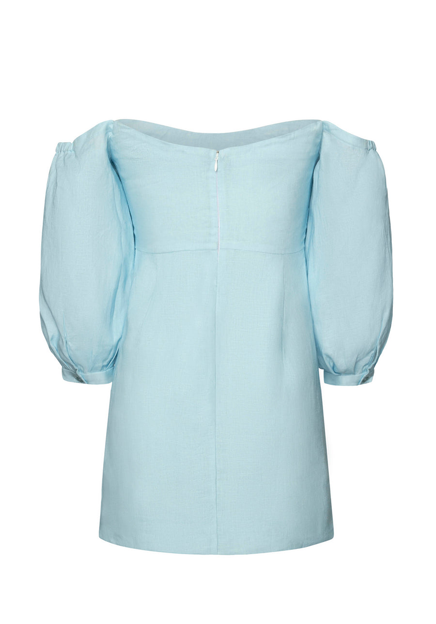 Clementine Dress Ice Blue Linen