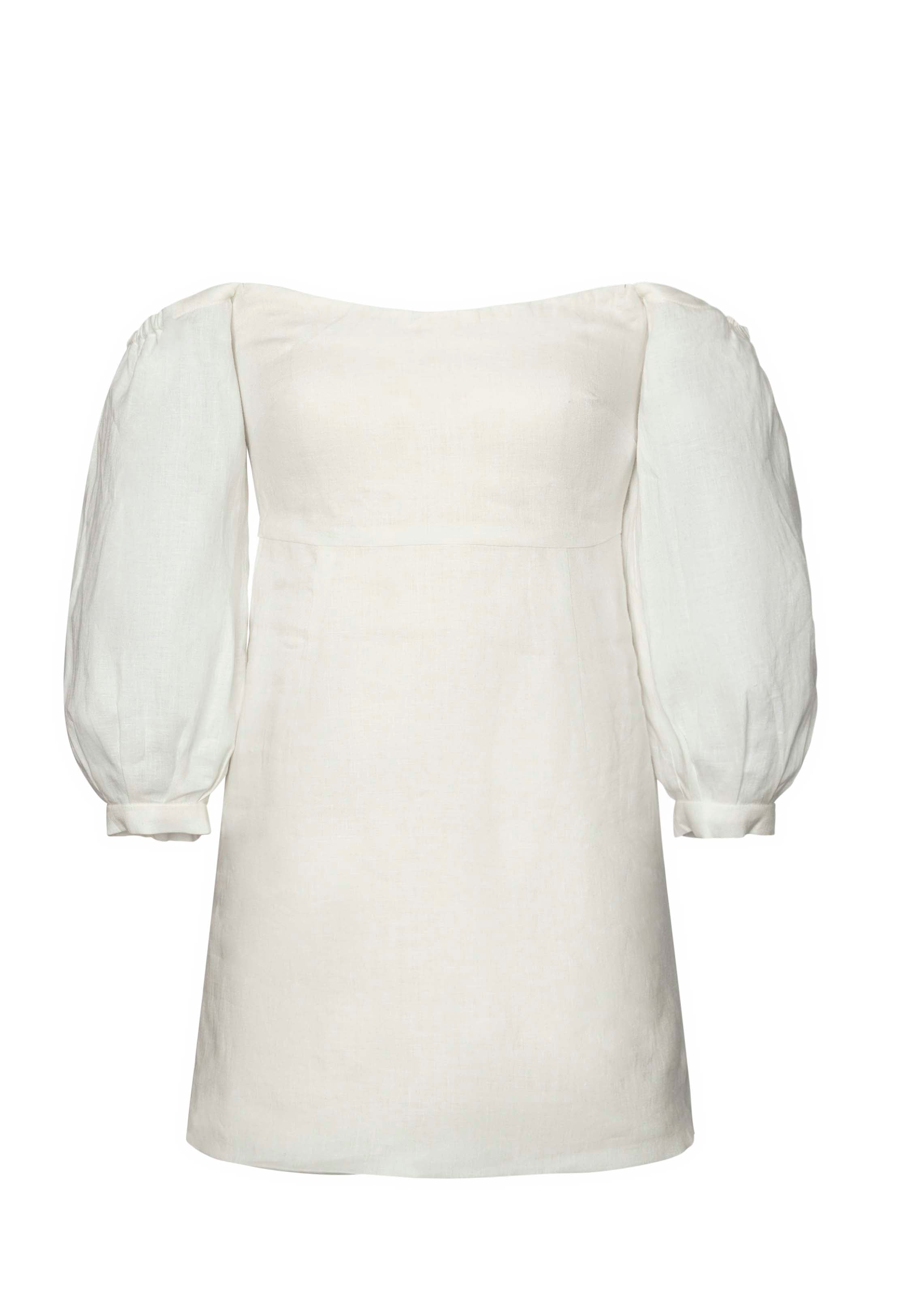 Clementine Dress White Linen