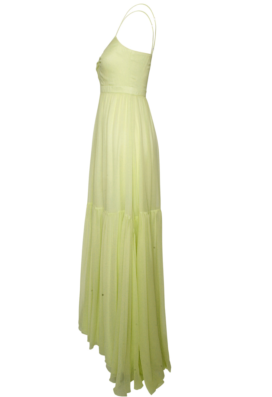 The Céline Dress in Citron Silk Chiffon