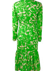 Chloe Dress - Floral Green Silk