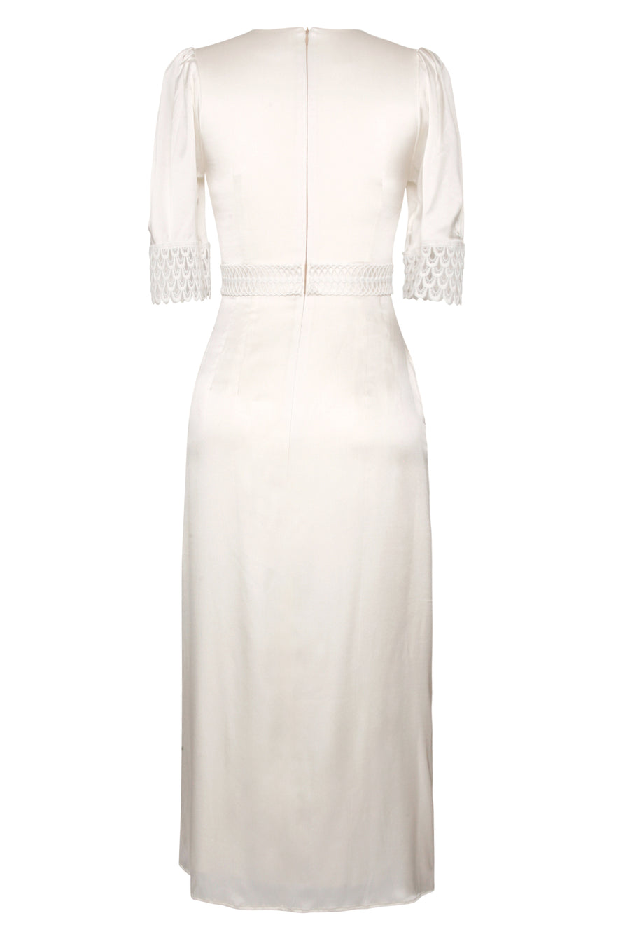 Camille Dress in White Silk