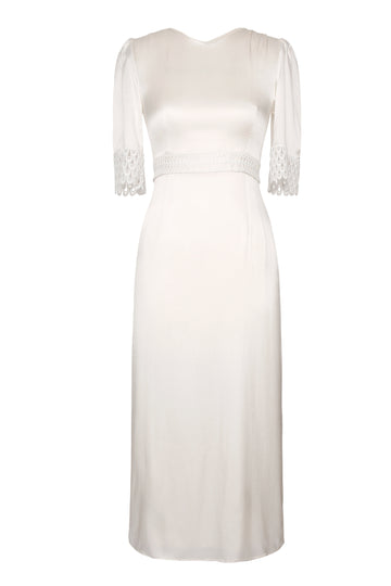 Camille Dress in White Silk