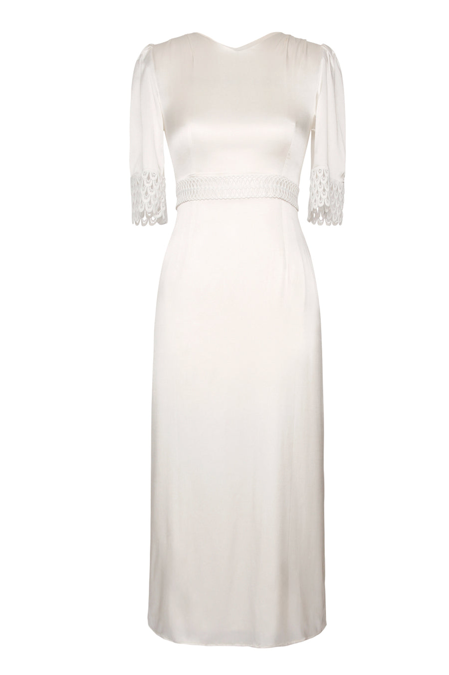 Camille Dress in White Silk