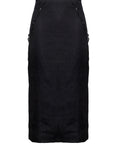 Mila Skirt Black Solid Linen