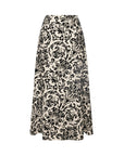 Olivia Skirt in Black Damask Linen