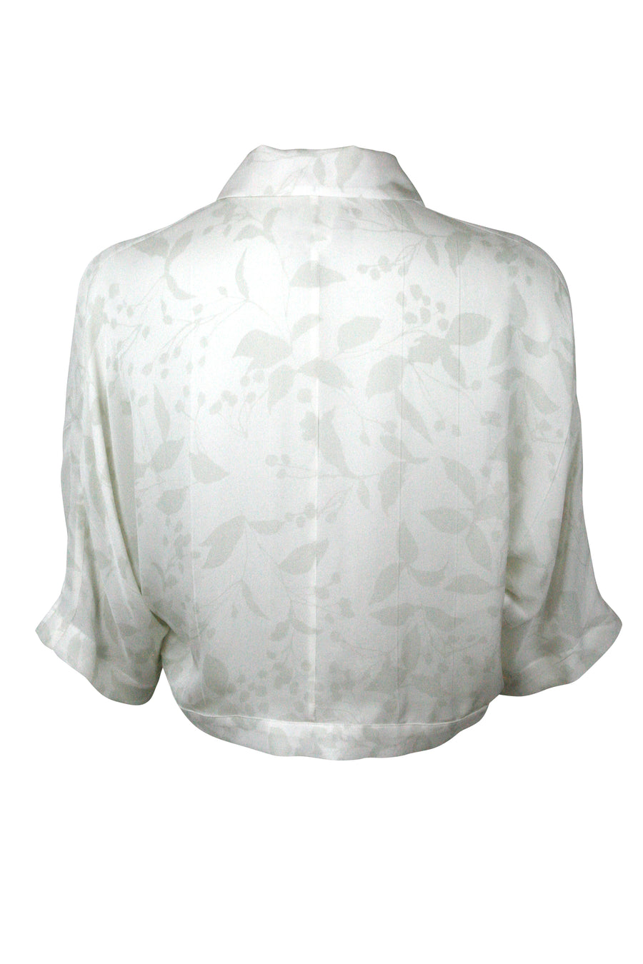 Kimono Sleeve Shirt - Silhouette Floral Silk