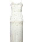 Laura Dress White Black Dot Stretch Silk