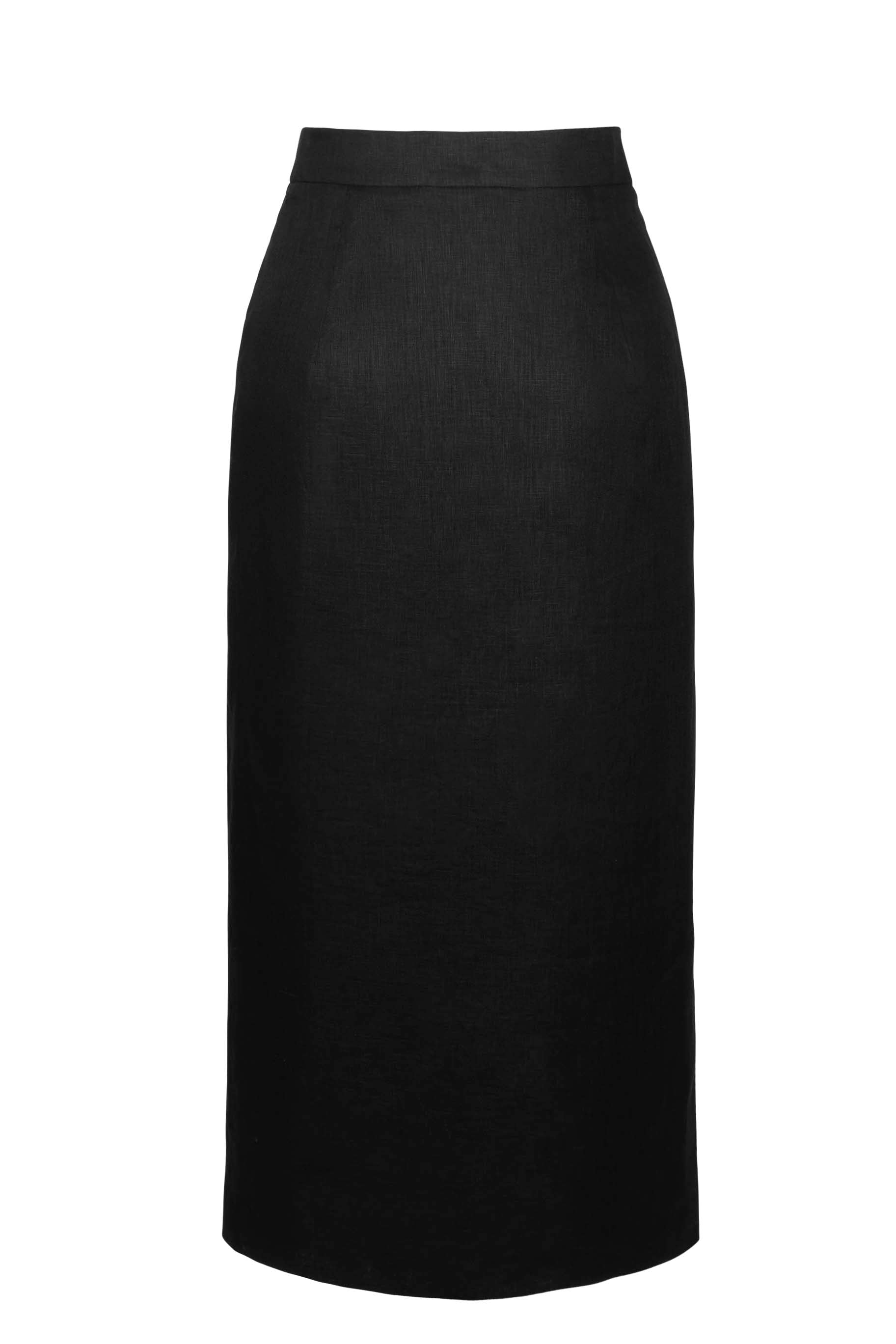 Nicolas Skirt in Black Linen