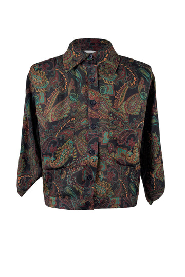 Kimono Blouse Dark Paisley