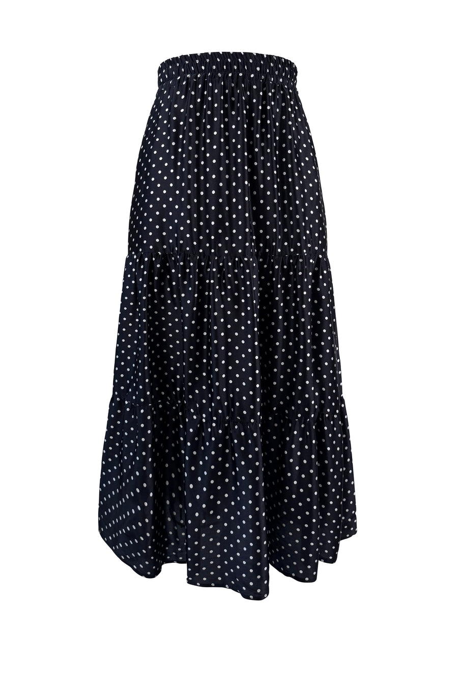 Tier Skirt in Black Small Dot