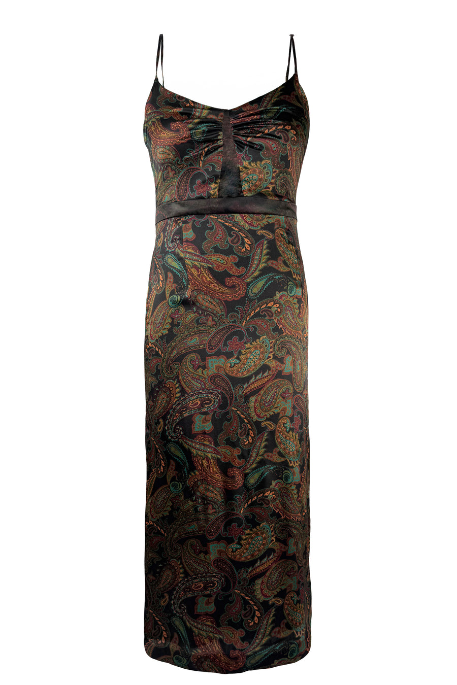 Laura Slip Dress is Dark Paisley