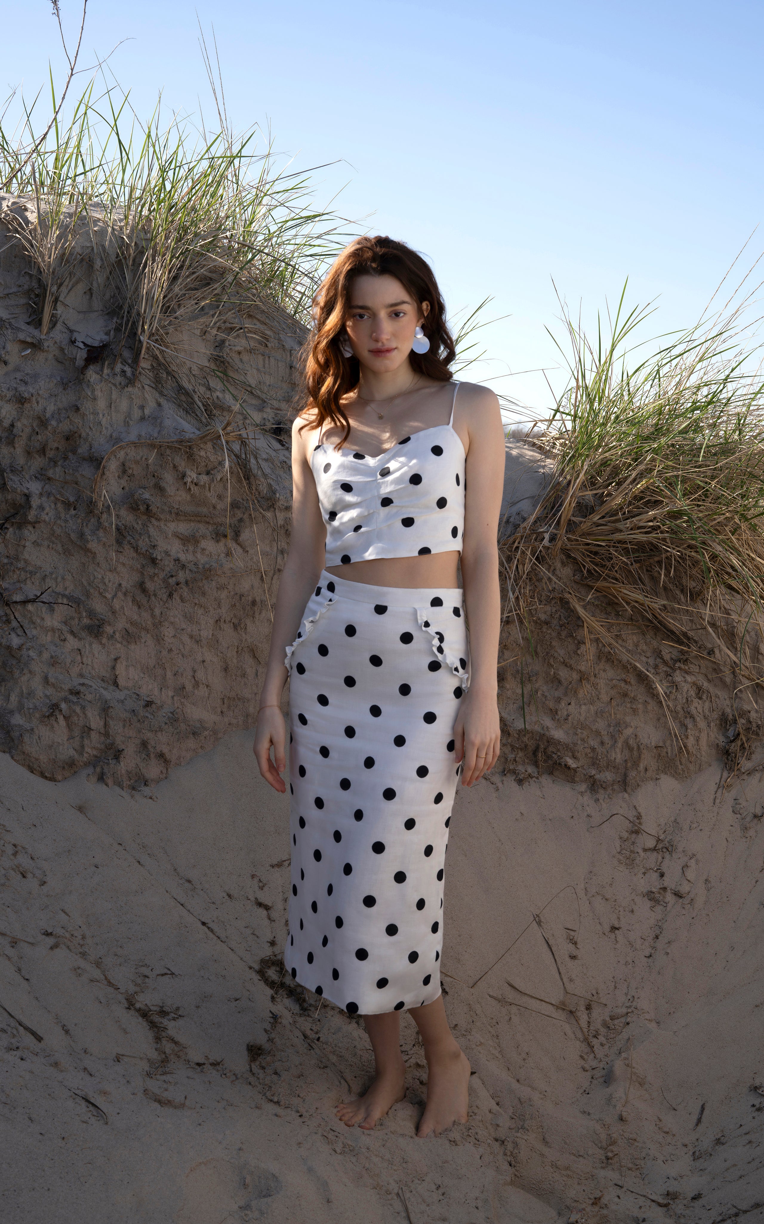 Mila Skirt Dots White