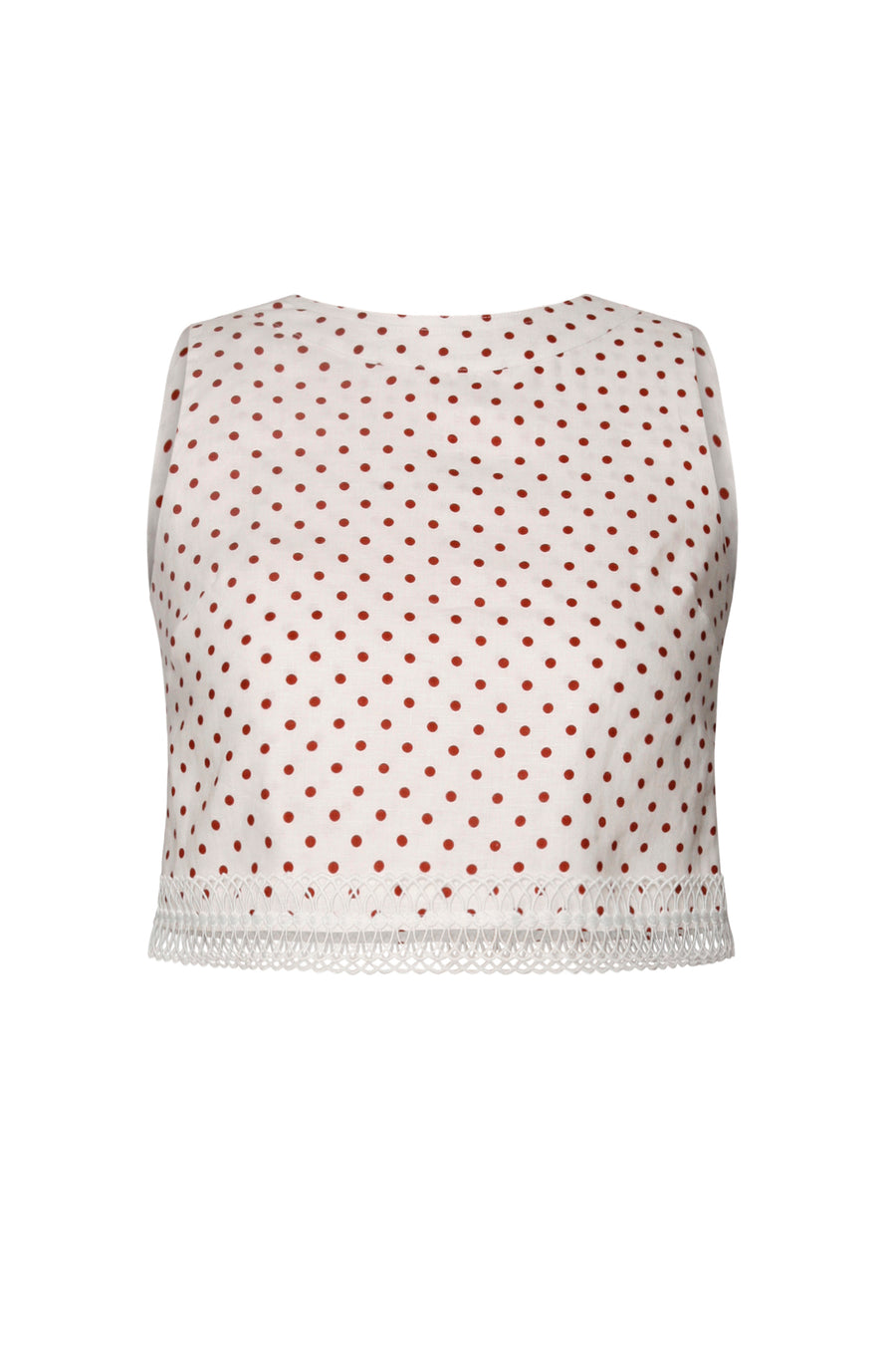 Nicolas Top Red Dot Linen