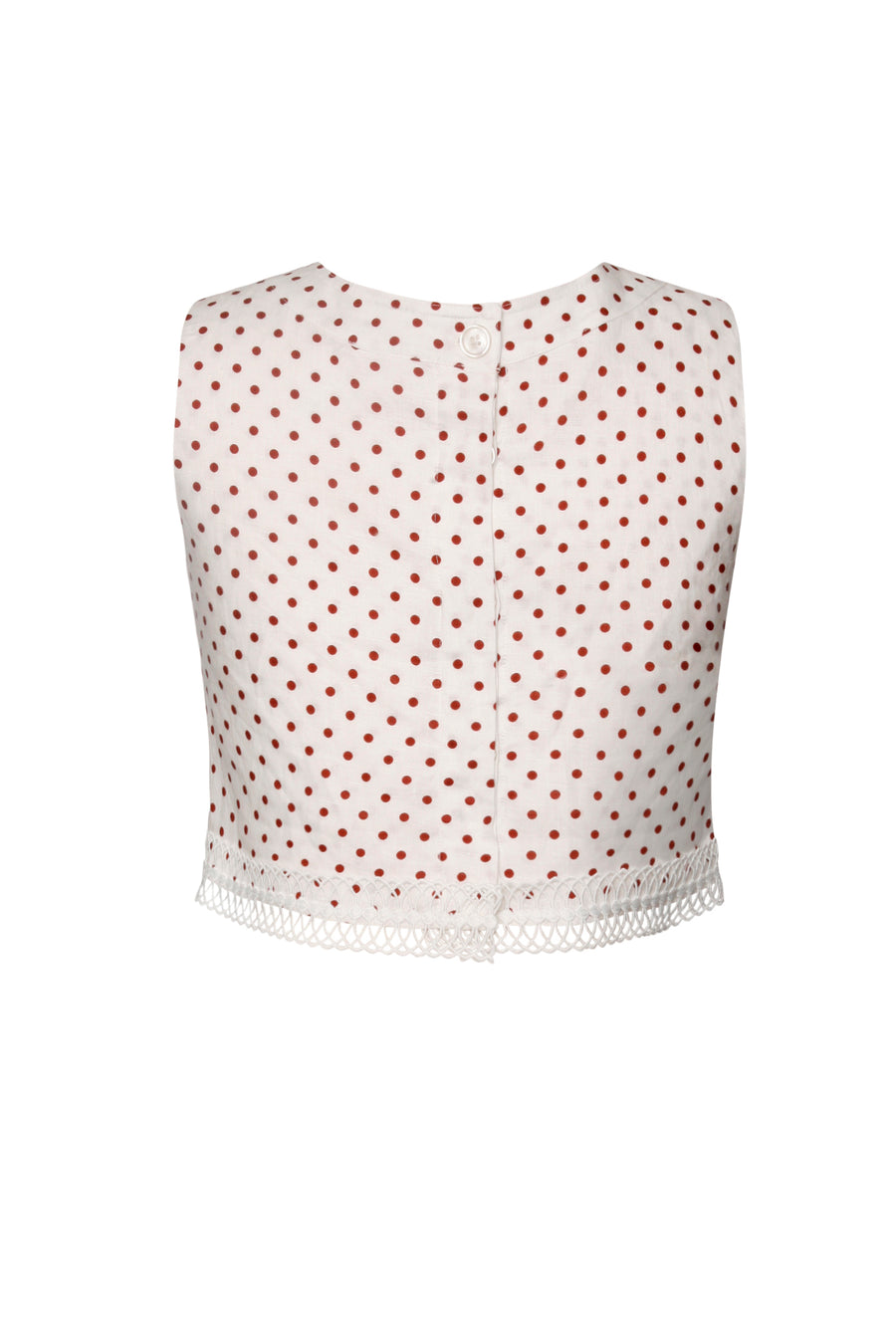 Nicolas Top Red Dot Linen