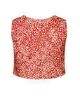 Nicolas Top Abstract Animal Red Linen