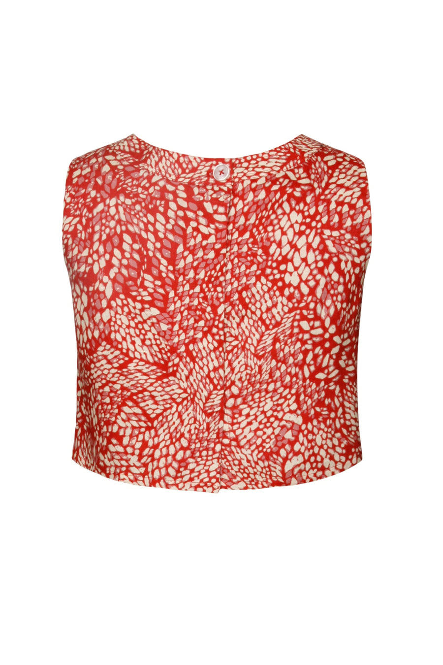 Nicolas Top Abstract Animal Red Linen