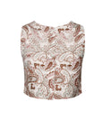 Nicolas Top  White Paisley Linen