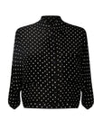 Kimono Blouse in Black mini Dot