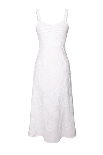 Sophie Dress in Embroidered Linen