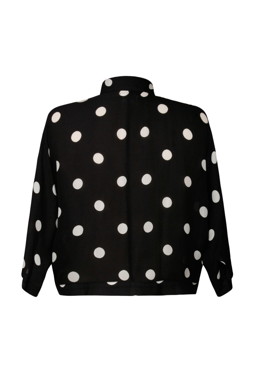 Kimono Sleeve Shirt Black Polka Dot