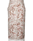 Mila Skirt in White Paisley Linen