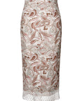 Mila Skirt in White Paisley Linen