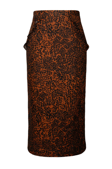 Mila Skirt Abstract Animal Brown