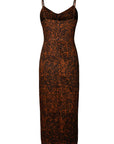 Laura Dress Abstract Animal Brown Linen