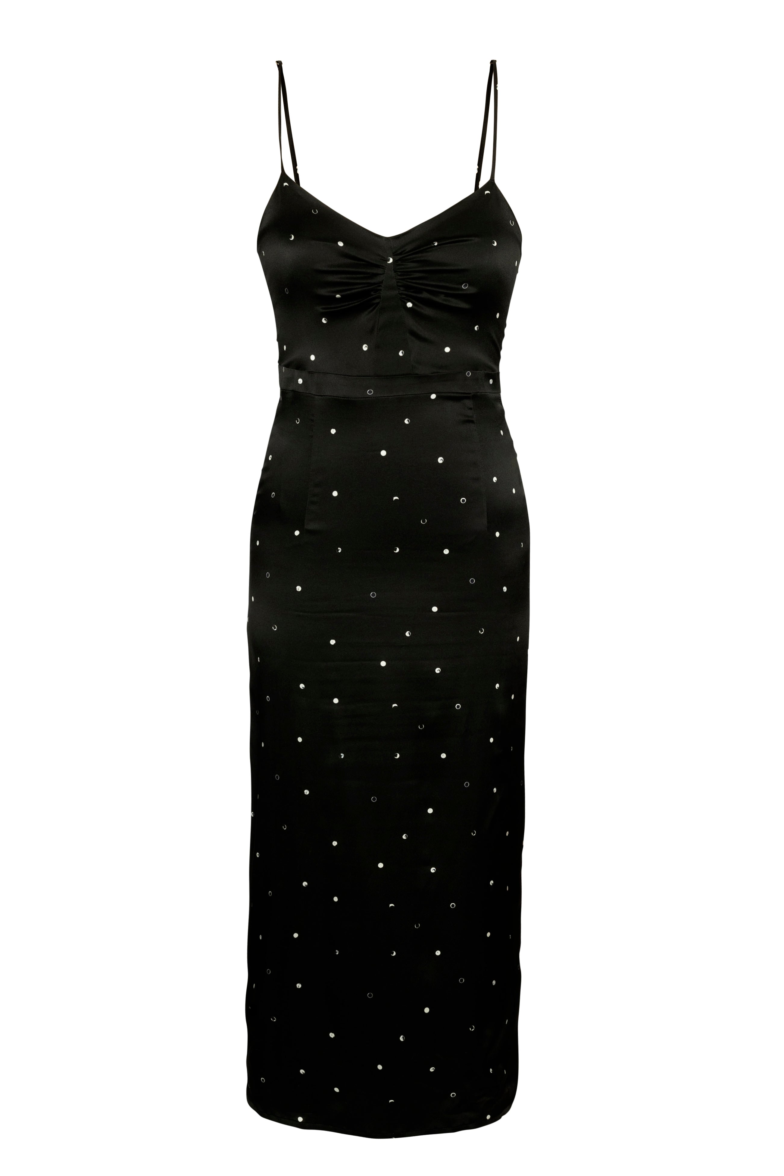 Laura Dress Black Dot Stretch Silk