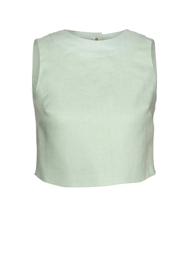 Nicolas Top in Mint Linen